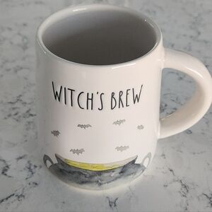 Rae Dunn WITCHES BREW Mug Watercolor Witch Halloween Artisan Collection Magenta